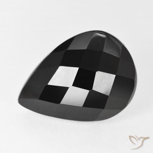 9.97ct Naturale Nero Onice, Forma a pera, Opaco