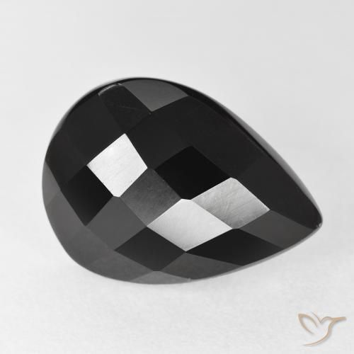 Onice Nero naturale da 9.97 ct, Forma a pera, Opaco
