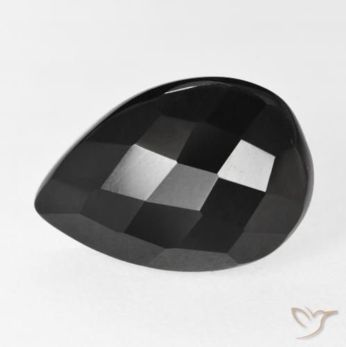 8.80ct Naturale Nero Onice, Forma a pera, Opaco