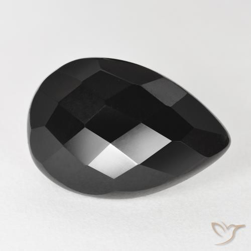 Onice Nero naturale da 8.80 ct, Forma a pera, Opaco