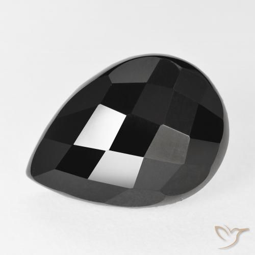 10.04ct Naturale Nero Onice, Forma a pera, Opaco