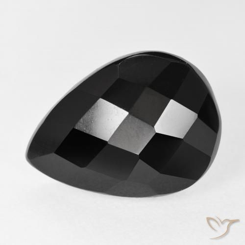 9.80ct Naturale Nero Onice, Forma a pera, Opaco