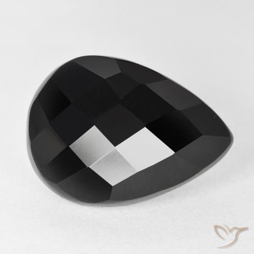 Onice Nero naturale da 9.80 ct, Forma a pera, Opaco