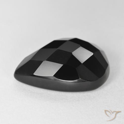 Onice Nero naturale da 9.80 ct, Forma a pera, Opaco