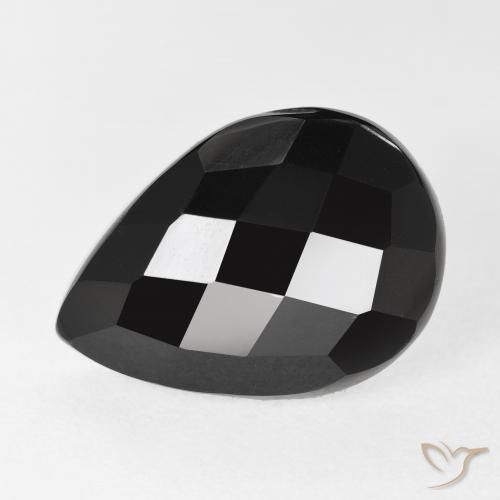 8.88ct Naturale Nero Onice, Forma a pera, Opaco