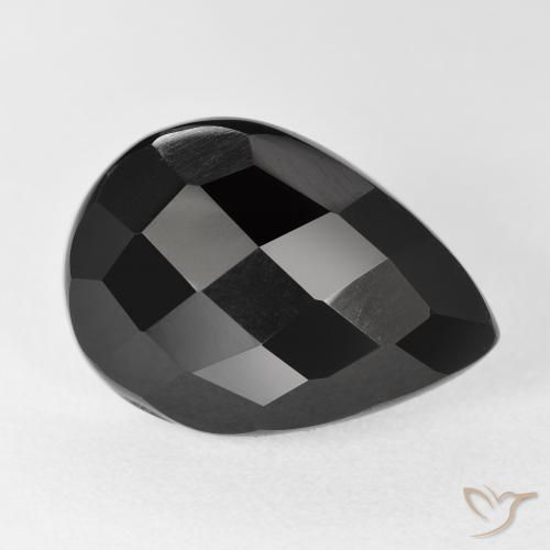 Onice Nero naturale da 8.88 ct, Forma a pera, Opaco