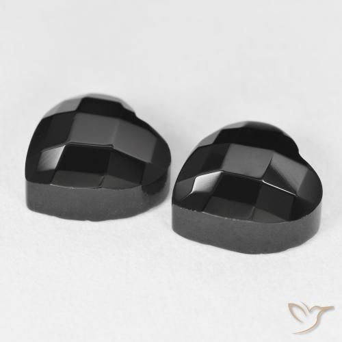 Gemme di Onice Nero naturale da 8.50 ct, Cuore, Opaco