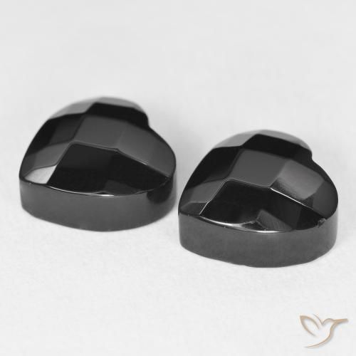 Gemme di Onice Nero naturale da 8.67 ct, Cuore, Opaco