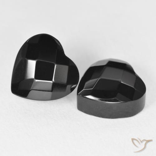 Gemme di Onice Nero naturale da 8.89 ct, Cuore, Opaco