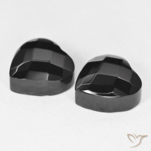 Gemme di Onice Nero naturale da 8.89 ct, Cuore, Opaco