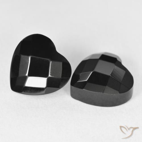 Gemme di Onice Nero naturale da 8.52 ct, Cuore, Opaco