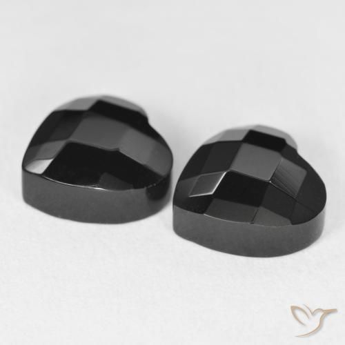 Gemme di Onice Nero naturale da 8.52 ct, Cuore, Opaco