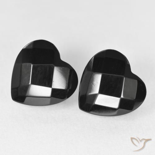 8.66ctw Naturale Nero Onice, Cuore, Opaco