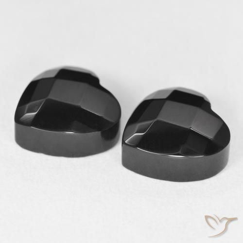 Gemme di Onice Nero naturale da 8.66 ct, Cuore, Opaco