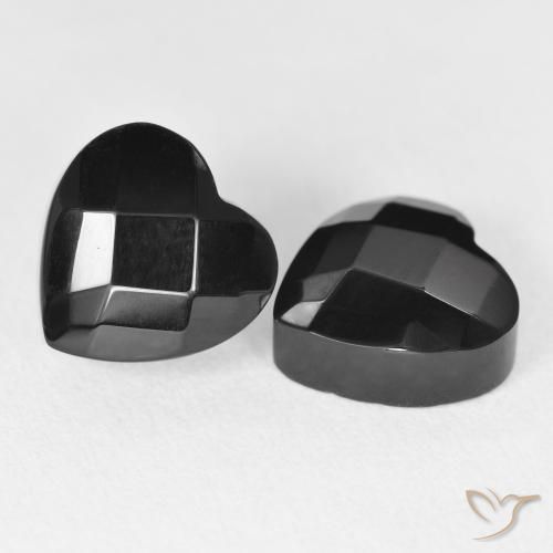Gemme di Onice Nero naturale da 8.42 ct, Cuore, Opaco