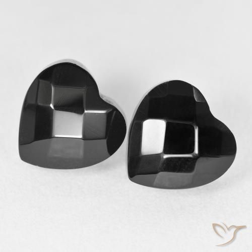 8.69ctw Naturale Nero Onice, Cuore, Opaco