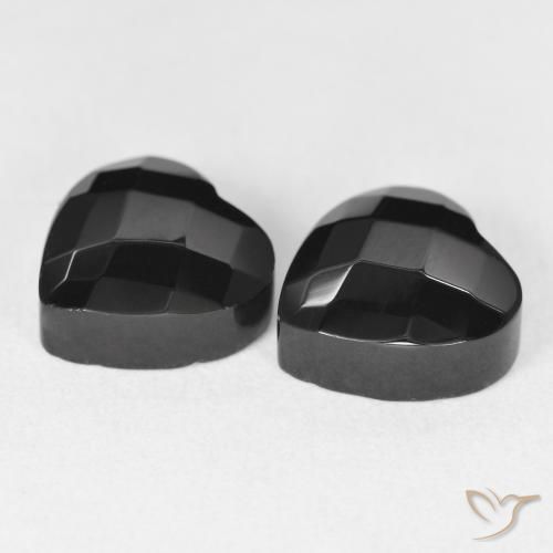 Gemme di Onice Nero naturale da 8.66 ct, Cuore, Opaco
