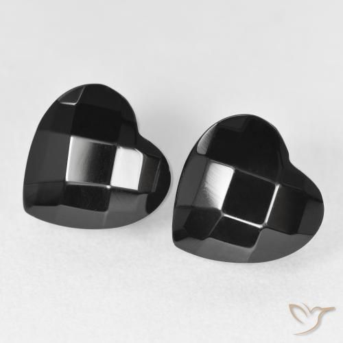 8.54ctw Naturale Nero Onice, Cuore, Opaco