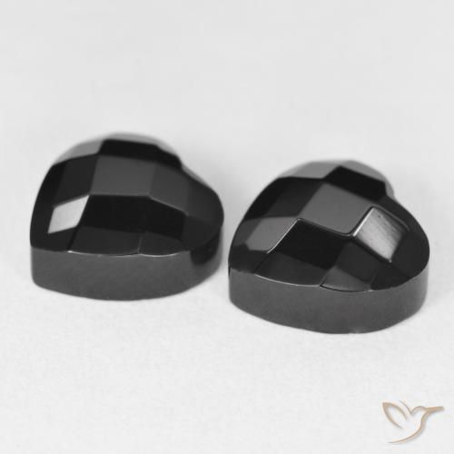 Gemme di Onice Nero naturale da 8.54 ct, Cuore, Opaco