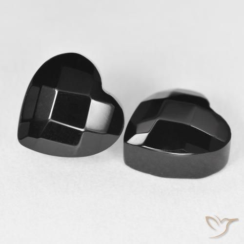 Gemme di Onice Nero naturale da 8.43 ct, Cuore, Opaco