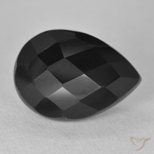 8.92ct Naturale Nero Onice, Forma a pera, Opaco