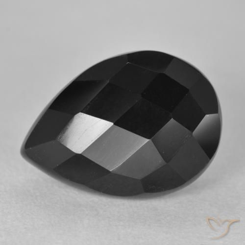 Onice Nero naturale da 8.92 ct, Forma a pera, Opaco
