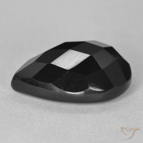 Onice Nero naturale da 8.92 ct, Forma a pera, Opaco