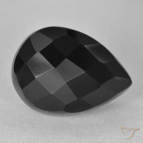 10.40ct Naturale Nero Onice, Forma a pera, Opaco
