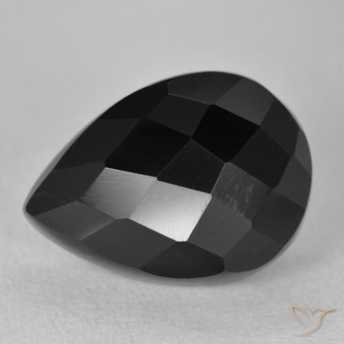 Onice Nero naturale da 10.40 ct, Forma a pera, Opaco