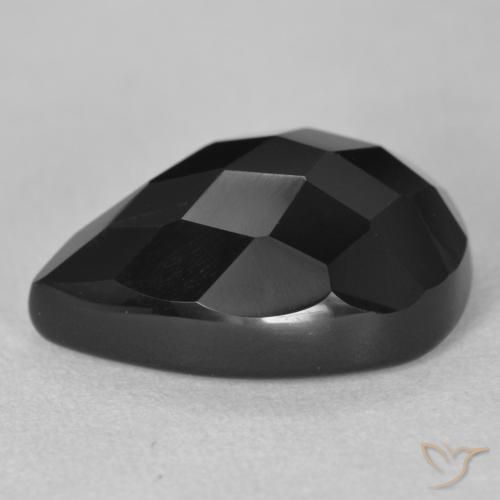 Onice Nero naturale da 10.40 ct, Forma a pera, Opaco