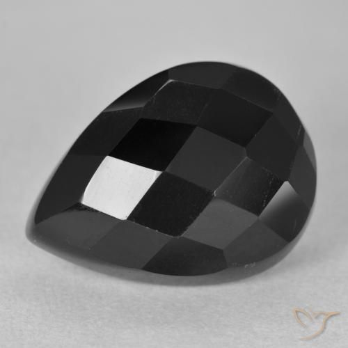 10.11ct Naturale Nero Onice, Forma a pera, Opaco