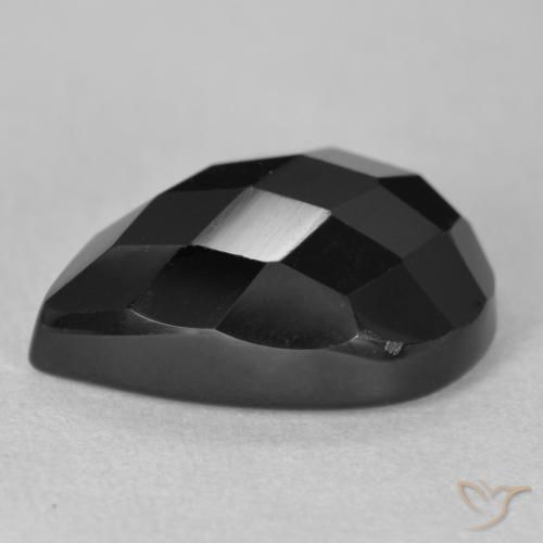 Onice Nero naturale da 10.11 ct, Forma a pera, Opaco