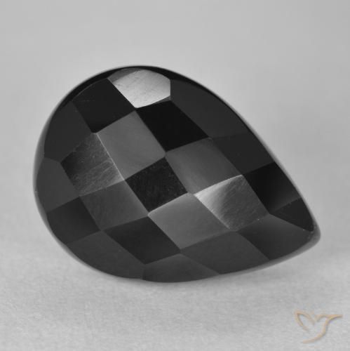 9.16ct Naturale Nero Onice, Forma a pera, Opaco