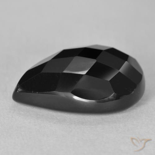 Onice Nero naturale da 9.16 ct, Forma a pera, Opaco