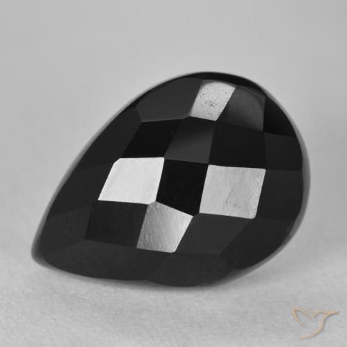 9.32ct Naturale Nero Onice, Forma a pera, Opaco