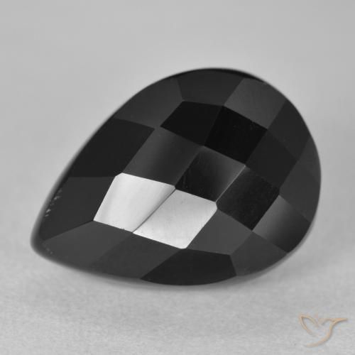 9.47ct Naturale Nero Onice, Forma a pera, Opaco