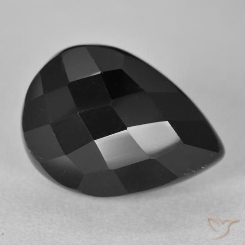 Onice Nero naturale da 9.47 ct, Forma a pera, Opaco