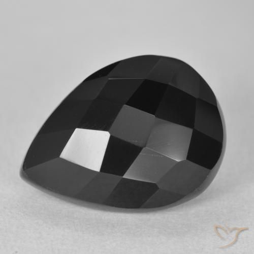 9.20ct Naturale Nero Onice, Forma a pera, Opaco