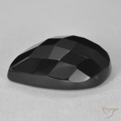 Onice Nero naturale da 9.20 ct, Forma a pera, Opaco