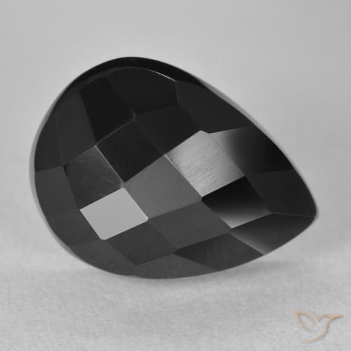 Onice Nero naturale da 10.44 ct, Forma a pera, Opaco