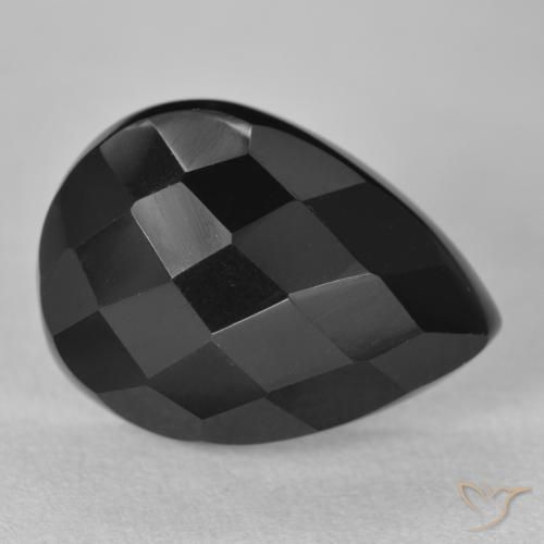 10.11ct Naturale Nero Onice, Forma a pera, Opaco