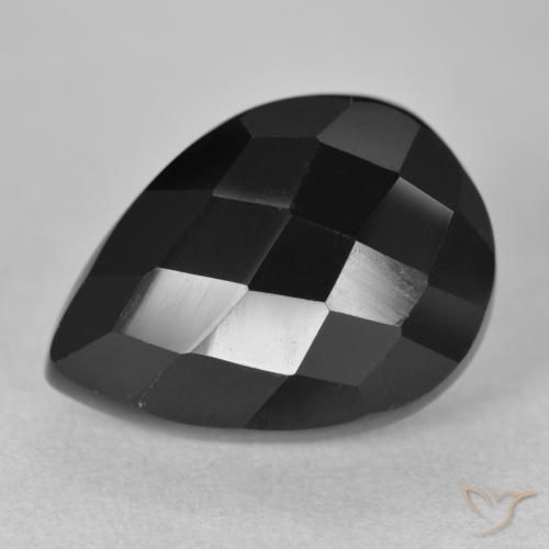 Onice Nero naturale da 10.11 ct, Forma a pera, Opaco