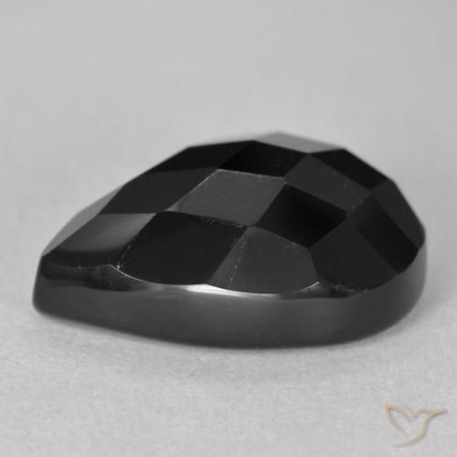 Onice Nero naturale da 10.11 ct, Forma a pera, Opaco