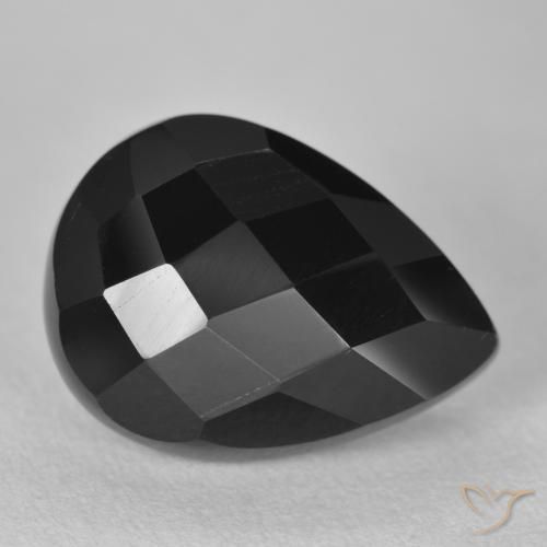 Onice Nero naturale da 10.30 ct, Forma a pera, Opaco
