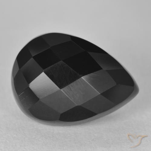 Onice Nero naturale da 11.14 ct, Forma a pera, Opaco