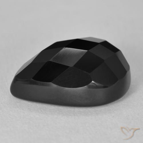Onice Nero naturale da 11.14 ct, Forma a pera, Opaco