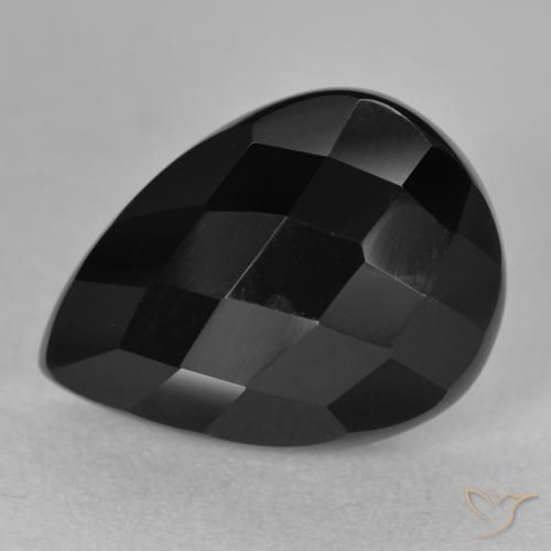 9.95ct Naturale Nero Onice, Forma a pera, Opaco