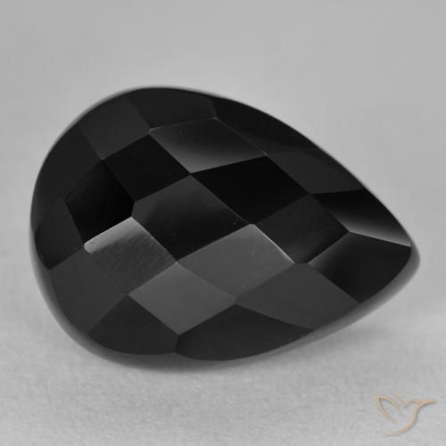 Onice Nero naturale da 9.95 ct, Forma a pera, Opaco