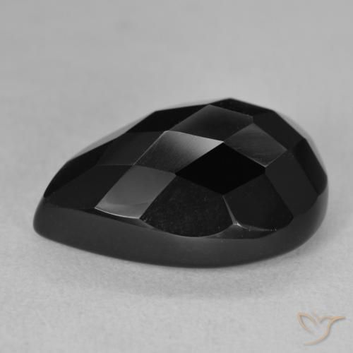 Onice Nero naturale da 9.95 ct, Forma a pera, Opaco