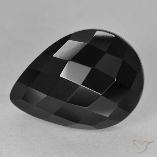 Onice Nero naturale da 11.60 ct, Forma a pera, Opaco